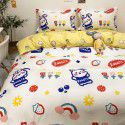 Nordic Style Simple Gentleman Men's Grey Duvet Cover Bedding Set of 4 Pieces Solid Color Sheet Grid Dormitory Set of 3 Pieces 