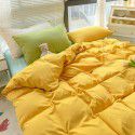 Mix and match ins washed cotton four piece set solid color American cotton dormitory three piece set fitted sheet, bed sheet and quilt cover wholesale distribution 