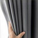 Modern simple thousand silk cotton curtain, solid color blackout cloth, cream color curtain, light luxury, vertical stripe, living room and bedroom project 
