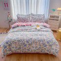 Wholesale all cotton thickened four piece set, all cotton brushed three piece set, student dormitory bed sheet and quilt cover, one for distribution 