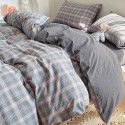 Cotton wash cotton bed four piece set 100 cotton summer Japanese simple bed linen three piece set white quilt cover sheet 4 