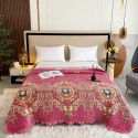 Autumn and winter thickened milk velvet bed cover quilted warm bed sheet crystal velvet blanket machine washable one hair substitute 