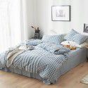 Wuji 4-Piece Bedding Product Washed Cotton Fine Sheet Set Solid Color Simple 4-Piece Fitted Sheet
