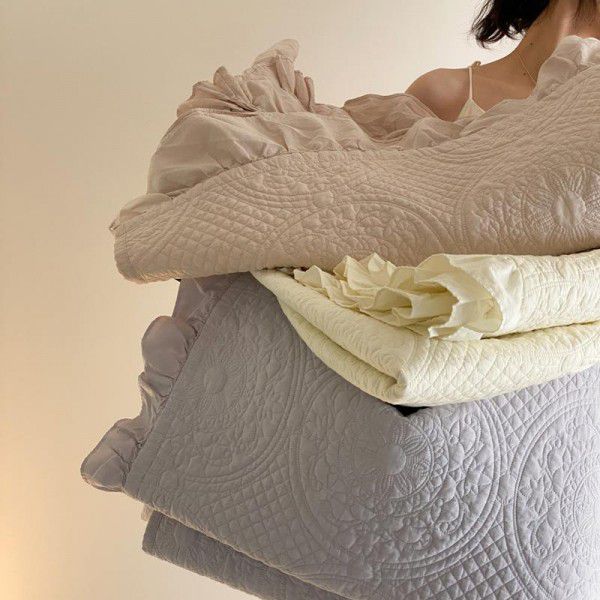 High grade washable heavy industry quilted Korean bed cover double-sided pure cotton cotton quilt in summer 