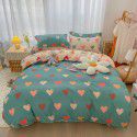 Wholesale all cotton thickened four piece set, all cotton brushed three piece set, student dormitory bed sheet and quilt cover, one for distribution 