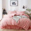 Wuji 4-Piece Bedding Product Washed Cotton Fine Sheet Set Solid Color Simple 4-Piece Fitted Sheet