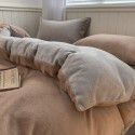Solid color mixed with winter thickened milk velvet four piece set warm coral velvet bed sheet quilt cover fitted sheet wholesale 