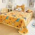 Autumn and winter thickened milk velvet bed cover quilted warm bed sheet crystal velvet blanket machine washable one hair substitute 