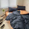 Mix and match ins washed cotton four piece set solid color American cotton dormitory three piece set fitted sheet, bed sheet and quilt cover wholesale distribution 