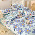 Korean style cotton princess style four-piece set small fresh bed skirt quilt cover sheet cotton dormitory bed three-piece set