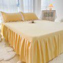 Korean Washed Cotton Bed Skirt One Piece All Seasons Universal Non slip Sheet Three Piece Mattress Protective Cover Dustproof Cover Cover 