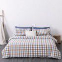 Wuji 4-Piece Bedding Product Washed Cotton Fine Sheet Set Solid Color Simple 4-Piece Fitted Sheet