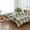 Wuji 4-Piece Bedding Product Washed Cotton Fine Sheet Set Solid Color Simple 4-Piece Fitted Sheet