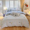 Wholesale all cotton thickened four piece set, all cotton brushed three piece set, student dormitory bed sheet and quilt cover, one for distribution 