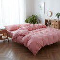 Wuji 4-Piece Bedding Product Washed Cotton Fine Sheet Set Solid Color Simple 4-Piece Fitted Sheet