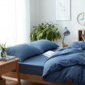 Wuji 4-Piece Bedding Product Washed Cotton Fine Sheet Set Solid Color Simple 4-Piece Fitted Sheet