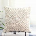 Retro Bohemian Throw Pillow Handwoven Throw Pillow Sofa Cushion Cover Throw Pillow Cover Knitted Tassel Bedroom Waist Pillow 