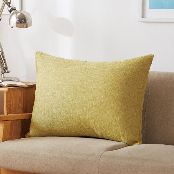 Solid color waist pillow sofa pillow thickened linen cushion living room large 607080 rectangular pillow headboard 