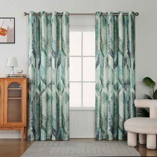 Collection graphic printed blackout curtain, finished blackout cloth for hotel villa bedroom