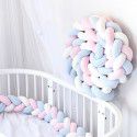 Ins Popular Danish Knitted Long Knot Throw Pillow kont Ball Three Strand fried dough twist Braid Baby Bed Anti collision Bed Circumference 