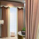 Pure color modern simplicity Nordic network red herringbone pattern chenille curtain finished living room bedroom window shade
