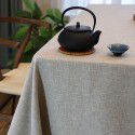 Coarse linen table cloth, tea table, Nordic style, solid color, round table cloth, Japanese cotton and linen conference table, rectangular household 