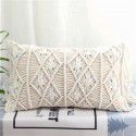 Retro Bohemian Throw Pillow Handwoven Throw Pillow Sofa Cushion Cover Throw Pillow Cover Knitted Tassel Bedroom Waist Pillow 
