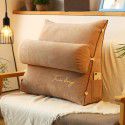 Solid color embroidered triangular cushion Japanese tatami bedside backrest living room sofa pillow 