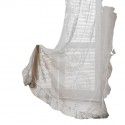 Yimanqiyun Retro translucent lace gauze curtain, lotus leaf balcony, floating window, white sand partition, wave pastoral curtain