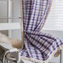 Yimanqiyun curtain lattice yarn dyed American curtain finished kitchen curtain floating window curtain semi shading