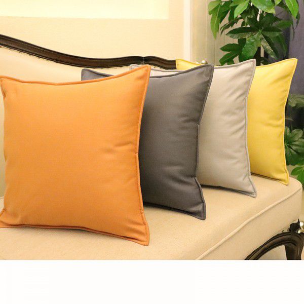 Science and technology cloth light luxury Nordic square bedroom sofa cushion cushion modern simple cushion waist pillow solid orange large cushion