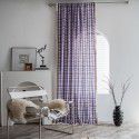 Yimanqiyun curtain lattice yarn dyed American curtain finished kitchen curtain floating window curtain semi shading