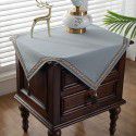 Chinese square bedside table cloth, light and luxurious, square tea table cover, plain color, small square table cloth 