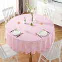 Factory direct sale diameter 210230cm big round tablecloth European style gilded PVC round table cloth water and oil proof tablecloth 