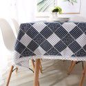 Cotton and linen table cloth, simple lattice, Nordic desk, student dormitory, square lace, cute computer table cloth 