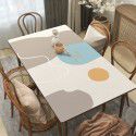 Simple style leather tablecloth waterproof, oil proof, wash free rectangular hot tea table mat PU leather tablecloth table mat 