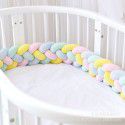 Ins braided strip knotting four strand fried dough twist braid bed surround pillow kont ball children anti-collision strip wholesale 