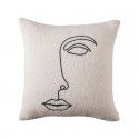 Nordic lamb plush ins style embroidery face pillow chessboard light luxury velvet vintage sofa waist cushion cover 
