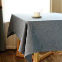 Coarse linen table cloth, tea table, Nordic style, solid color, round table cloth, Japanese cotton and linen conference table, rectangular household 