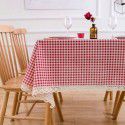 Cotton and linen table cloth, simple lattice, Nordic desk, student dormitory, square lace, cute computer table cloth 
