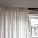 Manufacturer's cross-border exclusive curtain, finished product, embroidered stripe, hollowed out, brown bedroom, jacquard kitchen, small window, short curtain