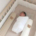INS bear baby cylindrical bed surround baby anti-collision side sleeping pillow clip leg pacify pillow removable and washable 