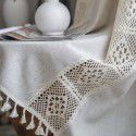 Lexuan Xiu New Product Curtain Finished Products Wholesale Hollow out Splicing American Kitchen Curtain Semi Blackout Curtain Tassel Curtain Cloth