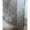 American rural new Chinese retro printed cotton linen French window kitchen curtain bedroom window shade finished curtain