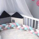 Ins Nordic children's room decoration DIY weave fried dough twist bed surround Danish Knot long tie ball pillow 