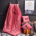 Washed Cotton Embroidery Throw Pillow by Car Sofa Throw Pillow Air Conditioner Thickened by Autumn and Winter Warm Double sided Quilt Large 