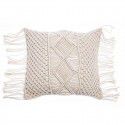 Retro Bohemian Throw Pillow Handwoven Throw Pillow Sofa Cushion Cover Throw Pillow Cover Knitted Tassel Bedroom Waist Pillow 