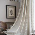 Lexuan Xiu New Product Curtain Finished Products Wholesale Hollow out Splicing American Kitchen Curtain Semi Blackout Curtain Tassel Curtain Cloth