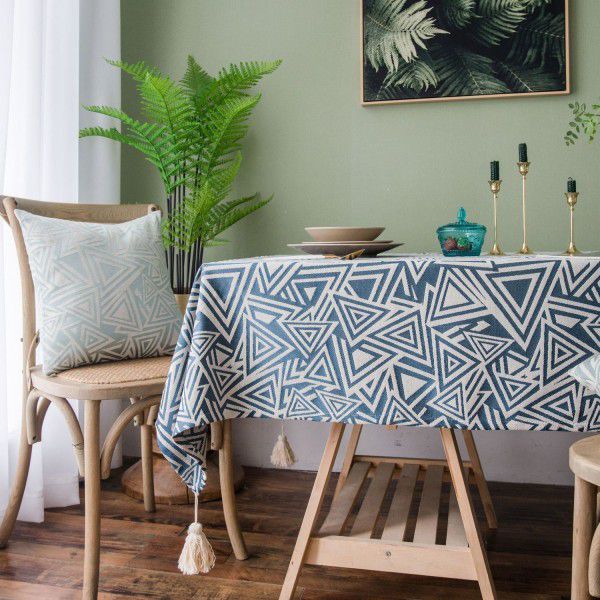 Waterproof rectangular tea table tablecloth Oil proof and hot proof tablecloth Oval table tablecloth Japanese tablecloth 