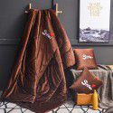 Washed Cotton Embroidery Throw Pillow by Car Sofa Throw Pillow Air Conditioner Thickened by Autumn and Winter Warm Double sided Quilt Large 